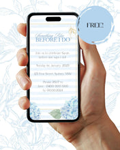 Load image into Gallery viewer, Something Blue Bridal Shower Canva Template: Editable Invitation Kit (Digital Download)