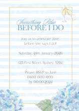 Load image into Gallery viewer, Something Blue Bridal Shower Canva Template: Editable Invitation Kit (Digital Download)