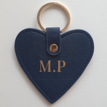 Load image into Gallery viewer, Navy Heart Key Ring
