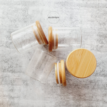 Load image into Gallery viewer, Bamboo Glass Spice Jars