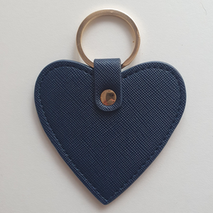 Navy Heart Key Ring